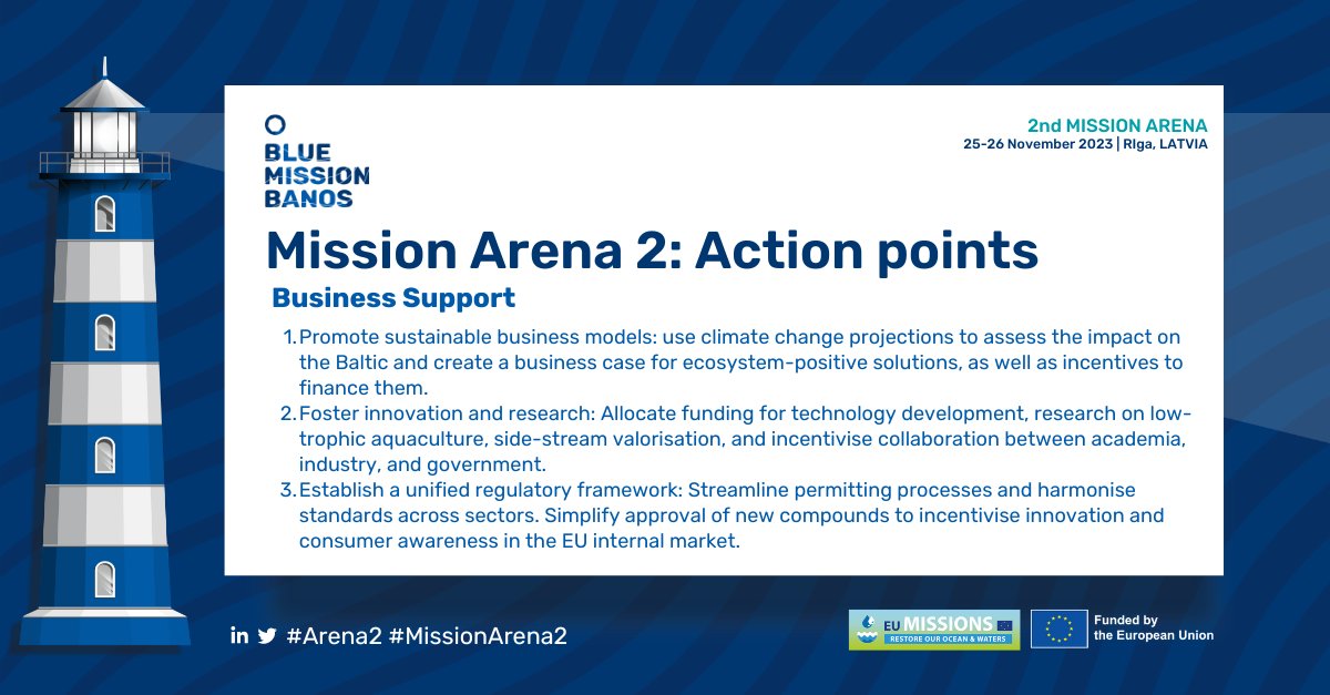 Thank you for joining our 2nd #MissionArena in🇱🇻! Top action points are here! These points signify our collective aspirations and pave the way for progress in your region's development. 💙🌊⚓ Save the date: #MissionArena3 November 26-27 in #Amsterdam, focusing on the #NorthSea!