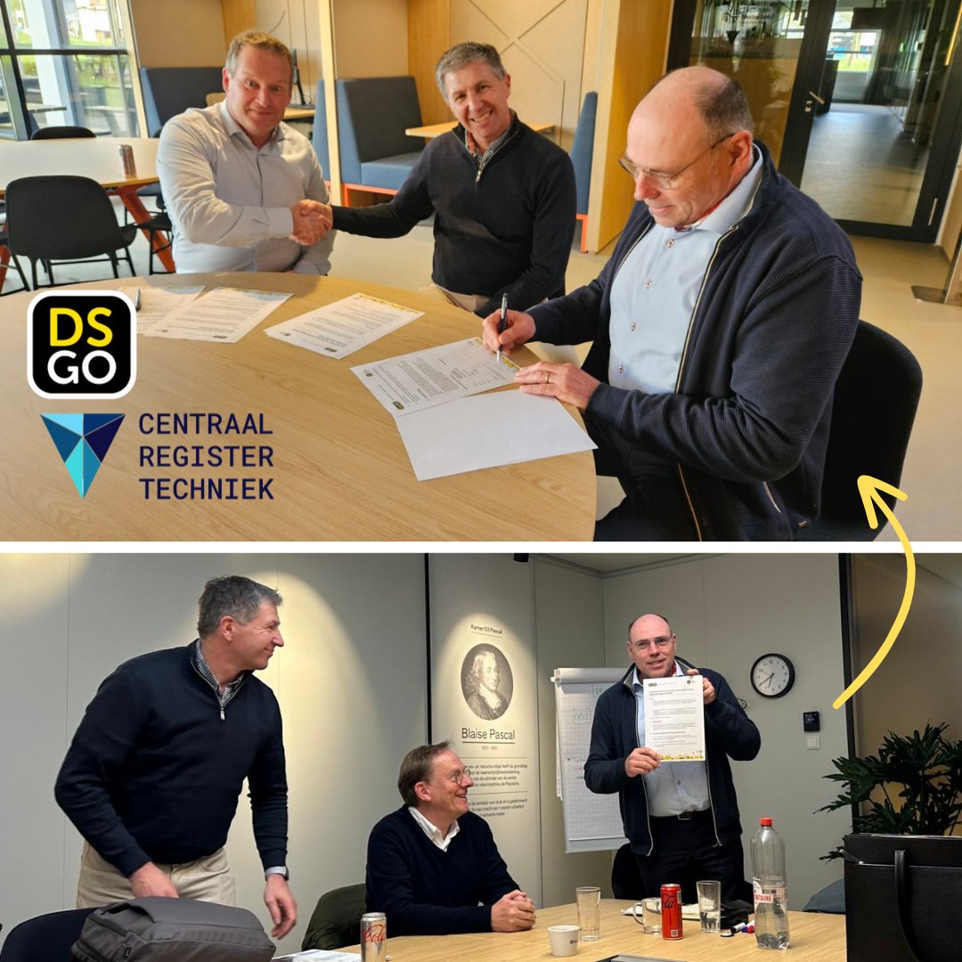𝕆𝕧𝕖𝕣𝕖𝕖𝕟𝕜𝕠𝕞𝕤𝕥 𝕘𝕖𝕥𝕖𝕜𝕖𝕟𝕕
Vorige week hebben onze directeur Marcel van Lieshout en bestuursvoorzitter Remco van der Linden een overeenkomst met #DSGO getekend. Samen helpen we de technieksector vooruit op het gebied van #digitalisering! #digigo