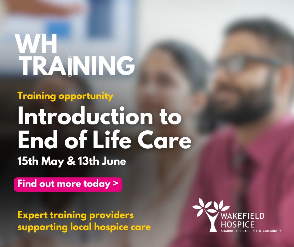 #WHTraining Opportunity: 🧠 Introduction to End of Life Care 📆 15th May & 13th June Are you a health or social care worker looking to enhance your knowledge around end of life care? Join us for a three-hour training session introducing the key principles of supporting people