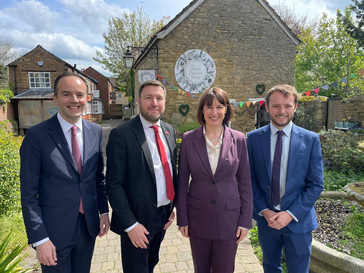 Amazing to have Shadow Chancellor @RachelReevesMP and @jamesmurray_ldn with us today in Olney announcing plans on how Labour will support our High Streets in Milton Keynes.