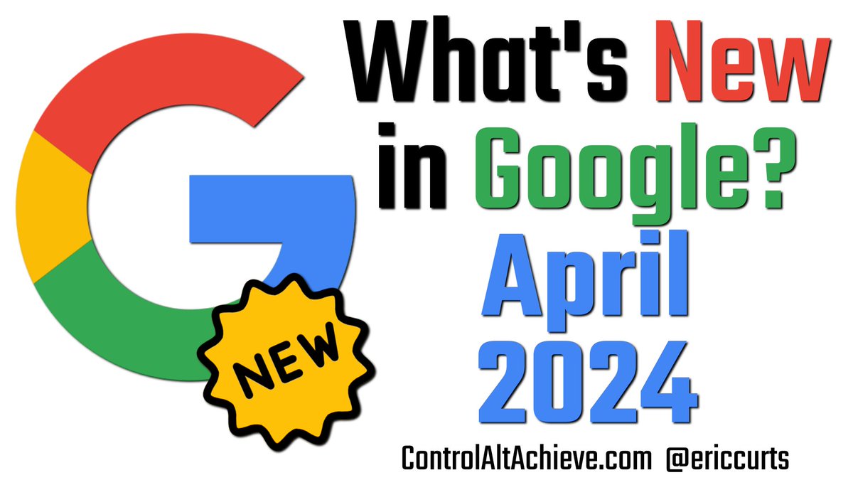 📢 What's new in Google for Education - controlaltachieve.com/2024/04/whats-…

From our April 2024 GEG-Ohio meeting:
✅ Detailed agenda
▶️ Recorded video
📰 Latest GoogleEDU updates
🧰 Helpful tips & resources
❓ Q&A

#edtech #EduTwitter #ETCoaches #ControlAltAchieve @GEGprogram @GoogleForEdu
