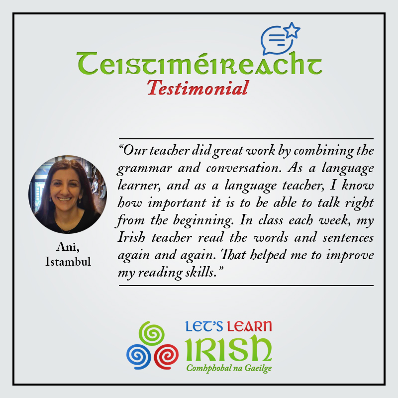 A new term of 7-week Irish courses begins next Monday - bígí páirteach! Join the online Irish community at LetsLearnIrish.com
#Gaeilge #LetsLearnIrish #CreidimIonat