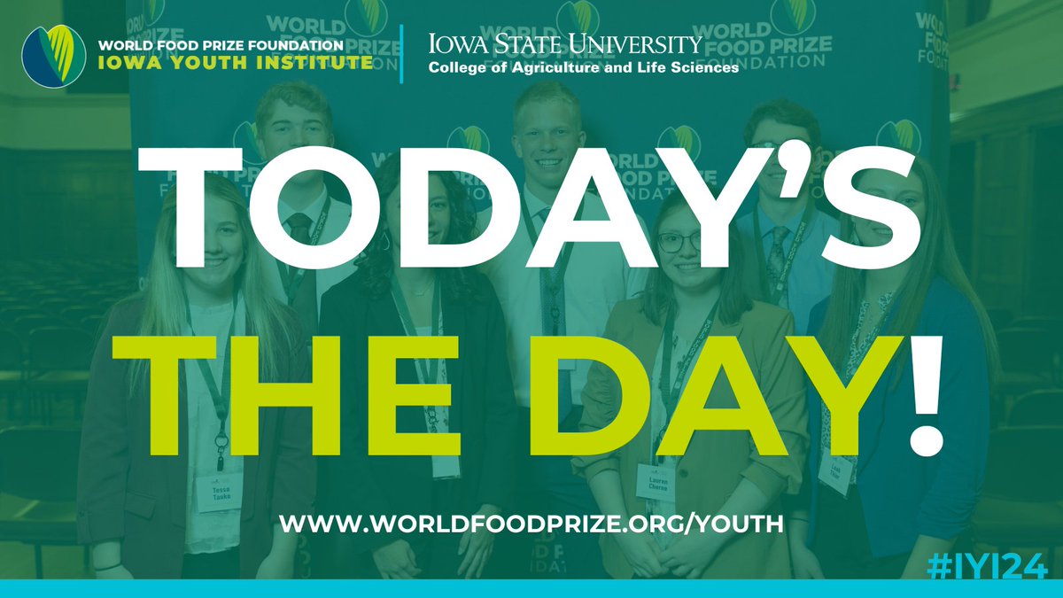 🎉 It's finally here! TODAY is the #IowaYouthInstitute where we celebrate the hard work and dedication of our future innovators in addressing global food insecurity issues! #IYI24 #WorldFoodPrizeFoundation #IowaStateUniversity