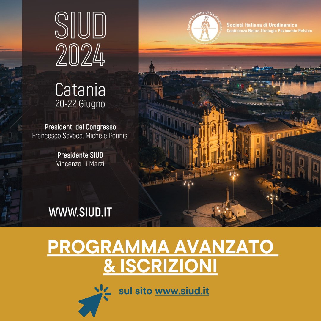 #𝐒𝐈𝐔𝐃𝟐𝟎𝟐𝟒
𝐏𝐫𝐨𝐠𝐫𝐚𝐦𝐦𝐚 & 𝐈𝐬𝐜𝐫𝐢𝐳𝐢𝐨𝐧𝐢👇
siud.it/48-congresso-n…

#siud #urodinamica #pelvicfloor #pavimentopelvico @_SIUD @vlimarzi @nataliatrotta