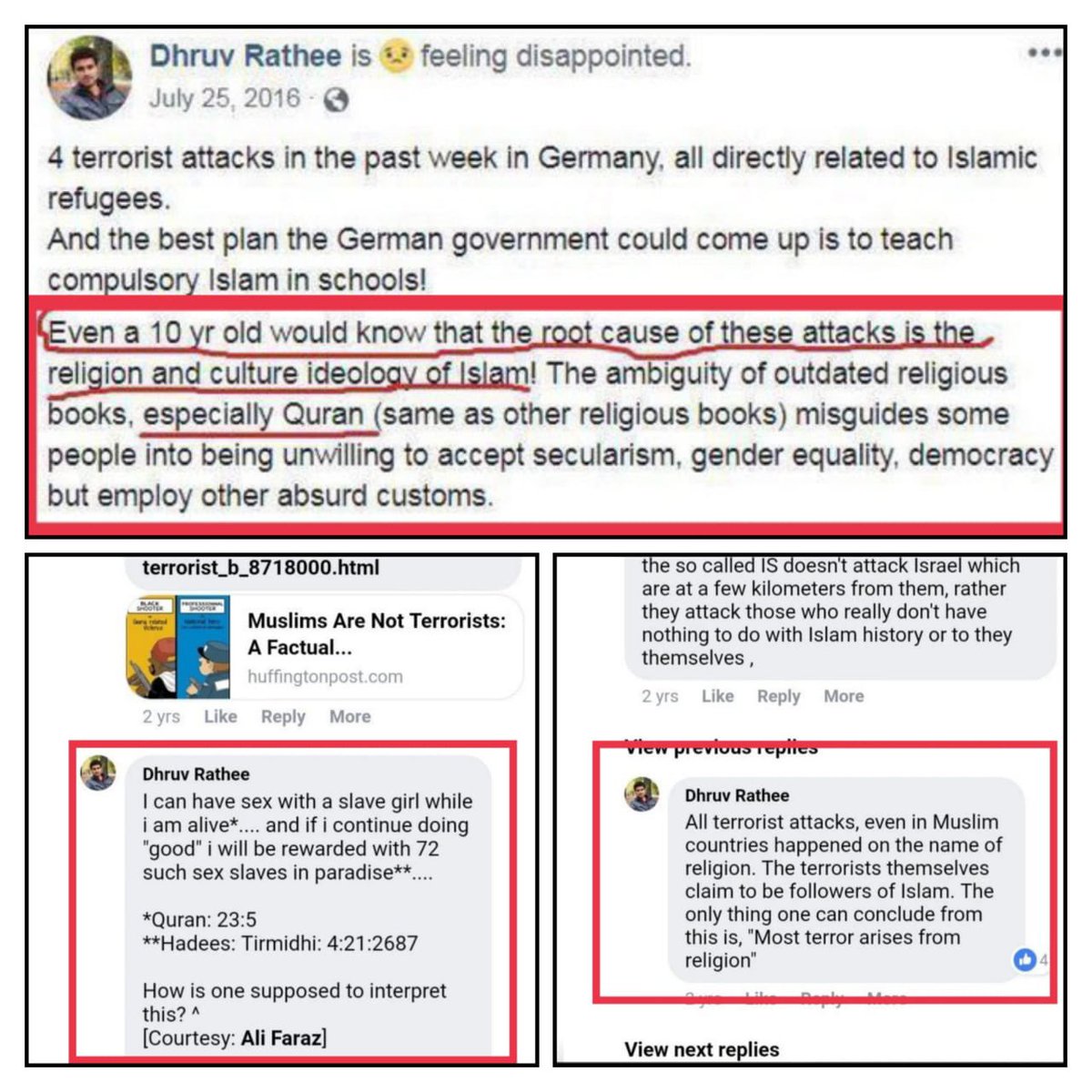 Here are some screenshots of Dhruv Rathee's Facebook posts (Deleted now). Dhruv Rathee who now claims to be the 'Messiah of Muslims' just because 50℅ of his followers are muslims from India, Pakistan, Bangladesh, Gulfs etc. #DhruvRathee #Dhruv_Rathee