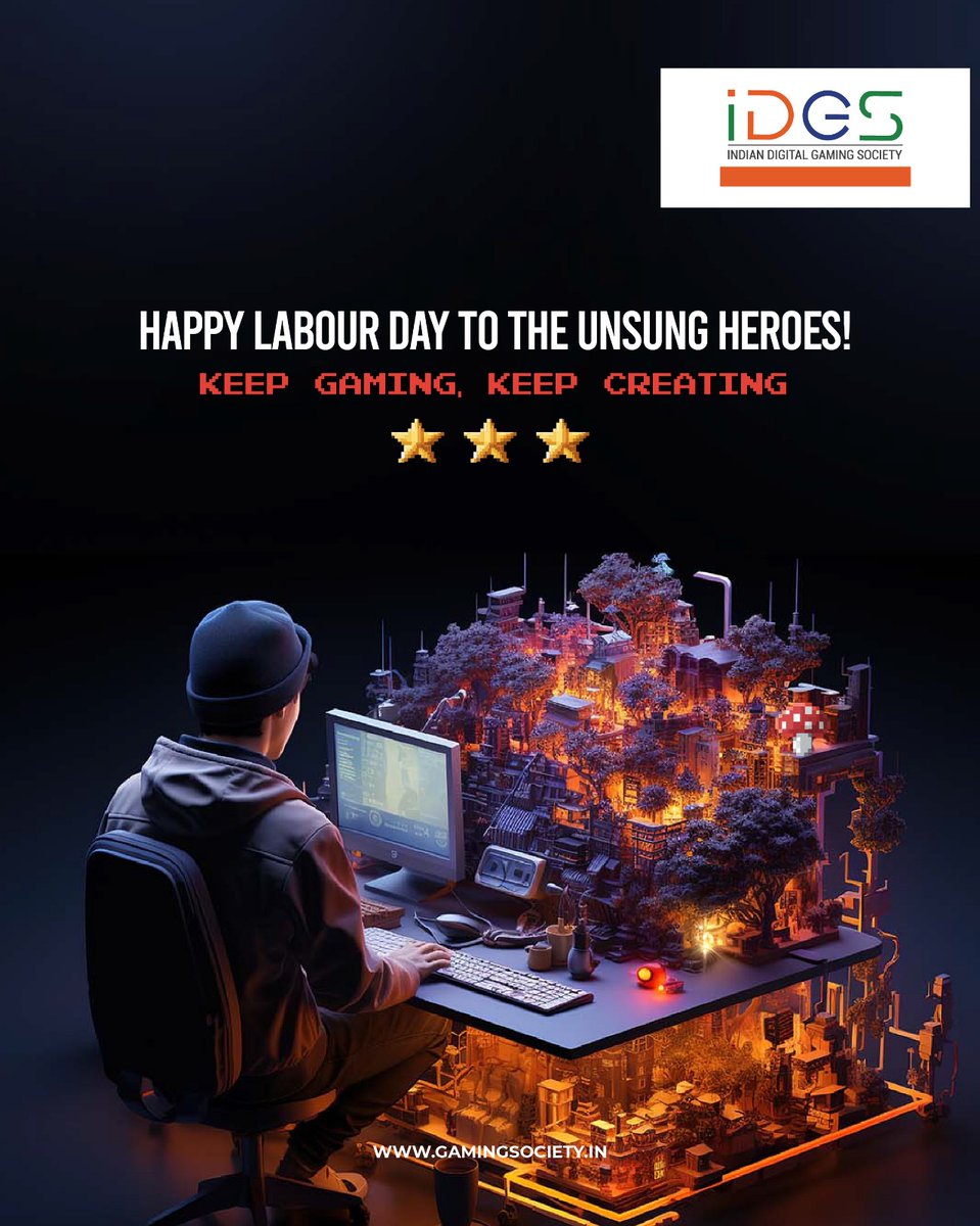Happy Labour Day to gaming's unsung heroes! Join India Digital Gaming Society in celebrating passion, creativity, and innovation. Keep gaming, keep creating, keep shaping! @IDGS2018 @FollowCII #IDGS #IGS #HappyLabourDay #GamingHeroes