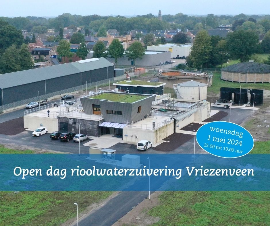 OPEN DAG 1 mei, kom langs en ontdek hoe wij rioolwater zuiveren. Ga mee met één van de rondleidingen. Kinderen kunnen met vrijwilligers proefjes doen, knutselen en een eigen zuivering bouwen. 15.00/19.00 uur De Zuivering 5, Vriezenveen.
Meer activiteiten: vechtstromen.nl/waterweken
