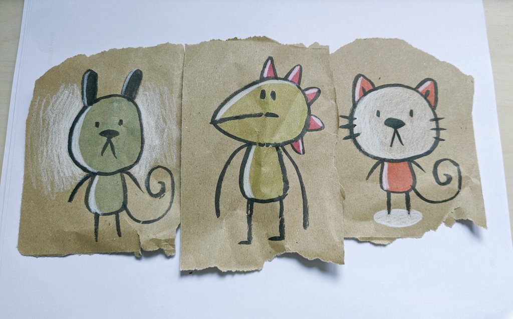 Scrap paper pals.