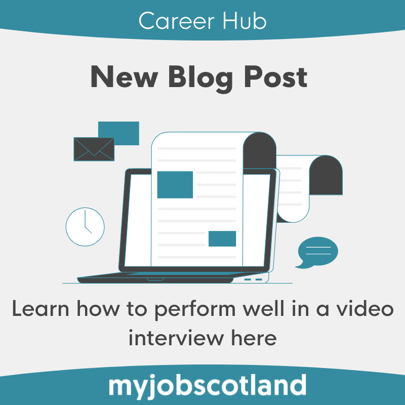 Since the pandemic, remote video interviews have become more common. Check out today's Career Hub blog to find out how to come across as strongly in a virtual interview as you would in person. Follow the link in our bio for more info. #careerhub #newblogpost #myjobscotland