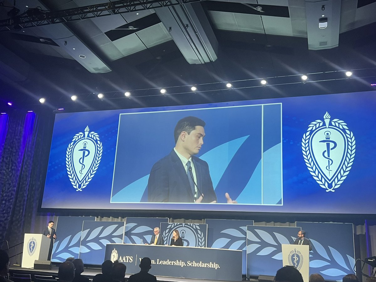 Taylor Nordan of @BrighamCardiac presents a #AATS2024 Presidential Abstract with Ashish Shah of @VUMChealth as commentator. Dr. Shah is also program Co-chair of #MechSummit2024 - abstracts accepted through July 1: events.aats.org/mechanical24/c…