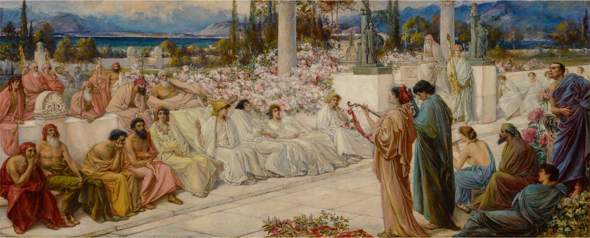 This is Thomas Ralph Spence's stunning 1896 painting, Disciples of Sappho!! #Art #Fineart #19thcentury #Neoclassical #Painting #Victorian #Painter #Artist #Sappho