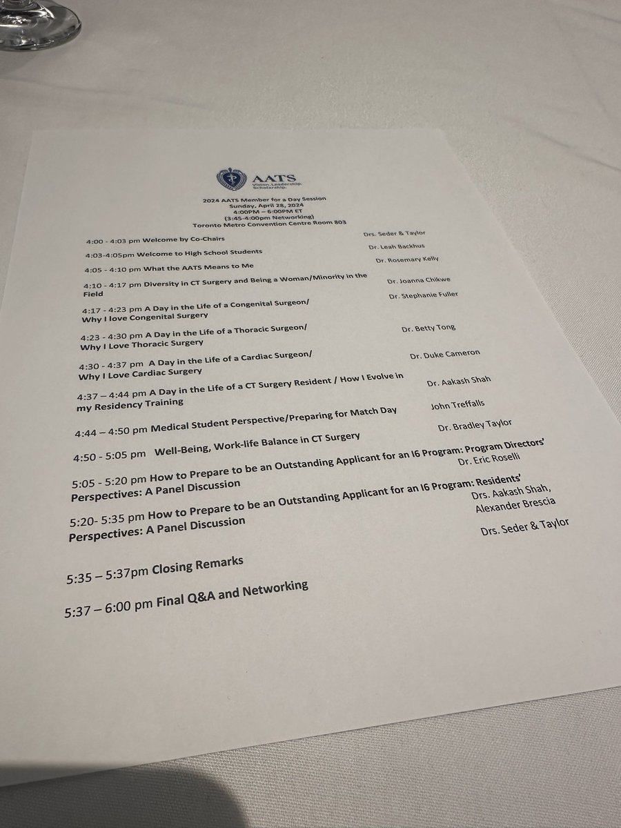 Truly humbling to share the podium with giants in the field, Drs. Duke Cameron, Jo Chikwe, Eric Roselli, Stephanie Fuller, Betty Tong, Brad Taylor, and more, to share my perspective and advice for aspiring CT surgeons at #AATS2024 Member for a Day Session