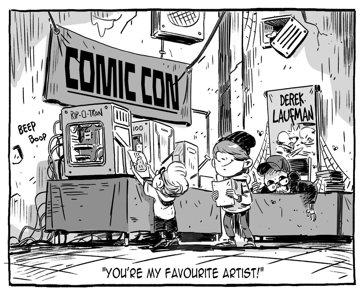 1/3 People are rightfully upset about AI images being sold at convention booths. However, I’d like to remind you that long before AI, swindlers have been straight up stealing art, printing it and selling it at cons. I’ve had my art stolen many times, even sold at shows I was at!