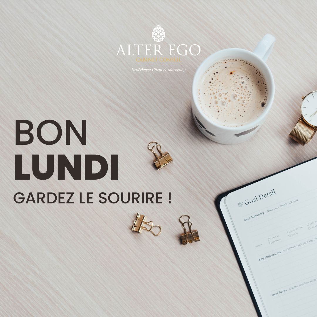 AlterEgoPartner's tweet image. Passez un bon lundi et une bonne semaine. 

#alterego
#marketingdigital
#firstclassservice
#experienceclient
#BonneSemaine