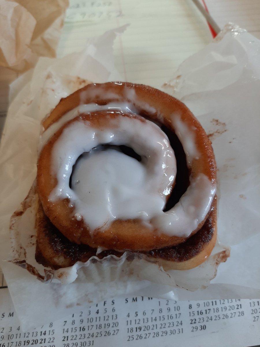 These cinnamon buns from Cumbies are delicious but messy as hell