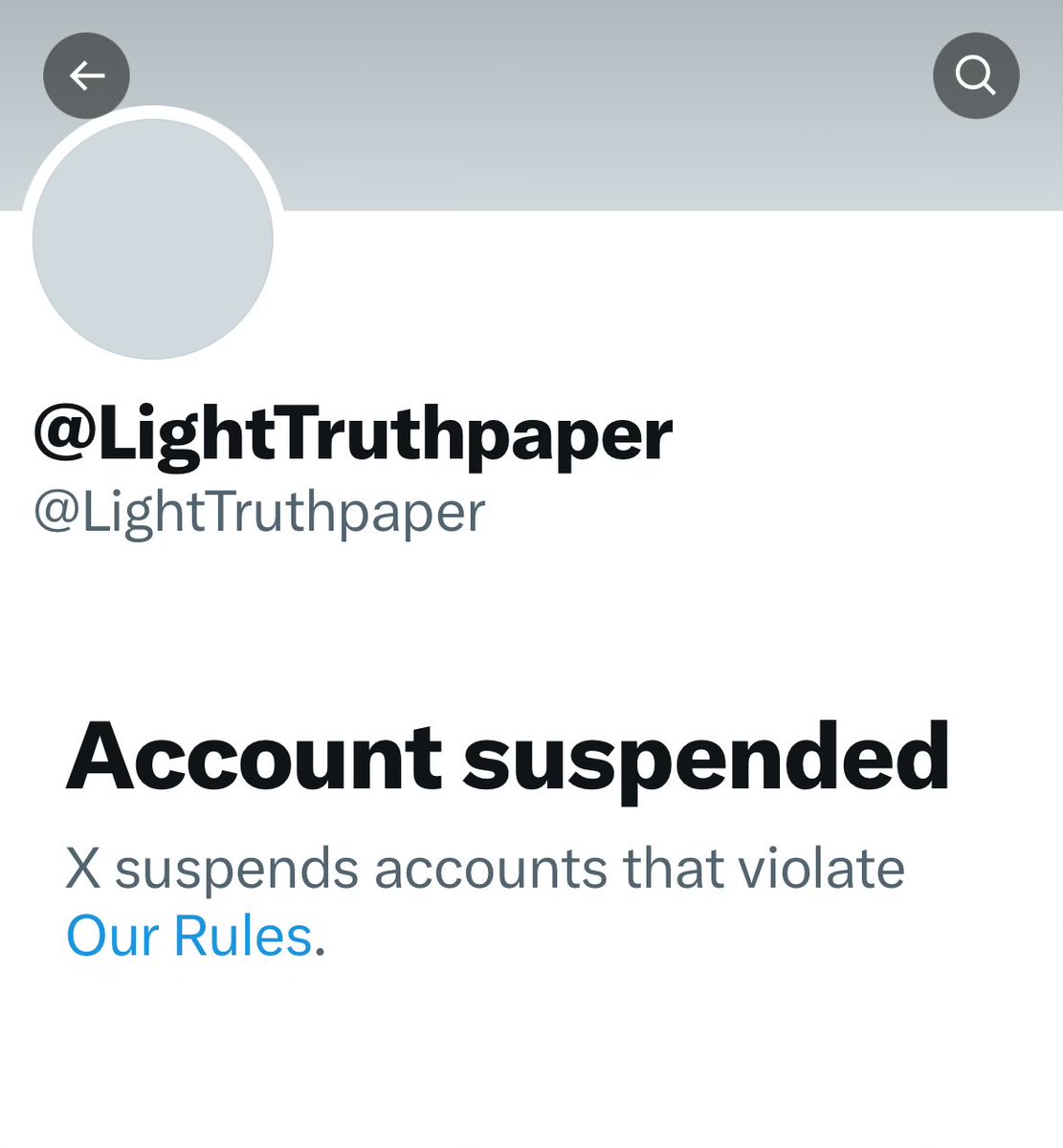 Dear Elon @elonmusk @X @lindayaX You say you & X stand for Absolute Free Speech. IF so please immediately Reinstate the account for The Light Newspaper @LightTruthpaper Thank you 🙏