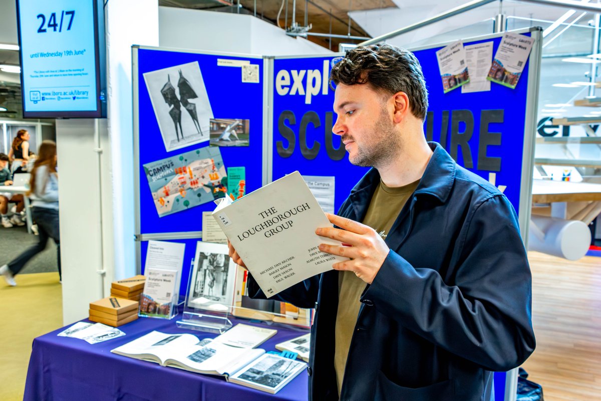 📚 Kicking off #SculptureWeek2024 at @lborolibrary with an exhibition of books relating to the University’s sculpture collection 💜 🤓 Books & photographs + free copies our Sculpture Map & 'Cleaved Into' activity packs on display until Friday More: lboro.ac.uk/arts/whats-on/