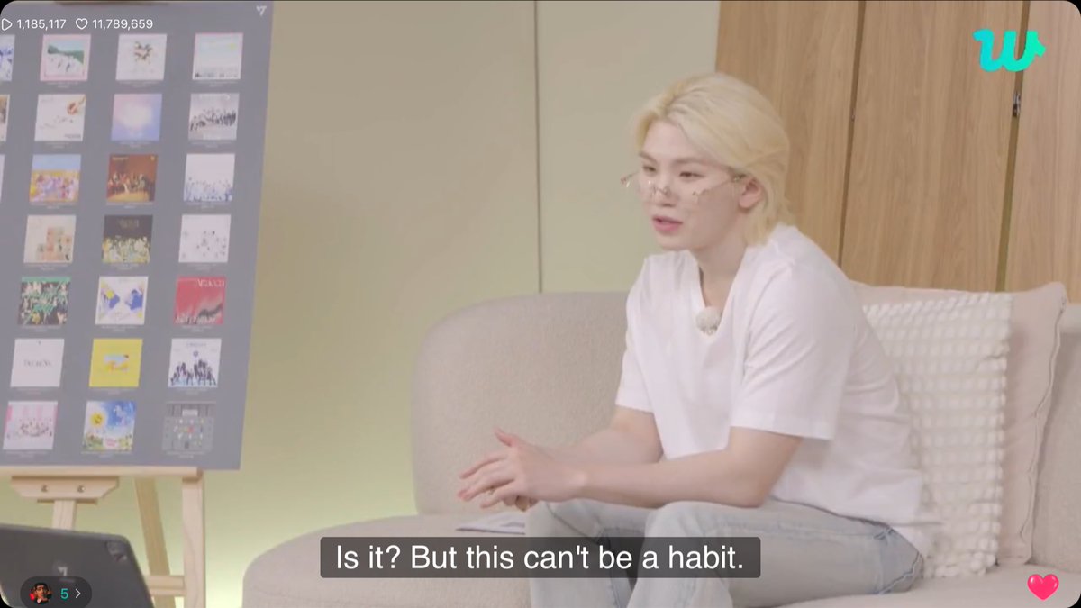 woozi shared that he hurriedly wrote “thanks” overnight bc of the pressure to be able to show something to the company the next day and a carat commented “there is the super power when in crisis and you reached the deadline!” but woozi said living like that can’t be a habit 😂