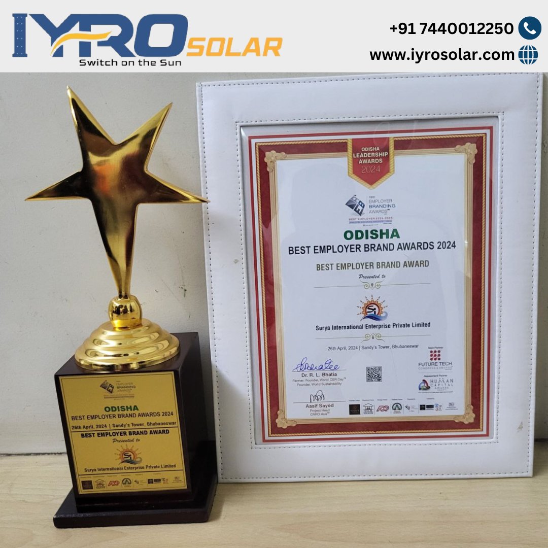 Recognized for our commitment to employee satisfaction and growth, we are honored to receive the Best Employer Brand Award 2024, celebrating our culture of excellence and inclusivity.

#awards #award #celebrate #iyrosolar #Solar #solarpower #solarpanels #solarsystem