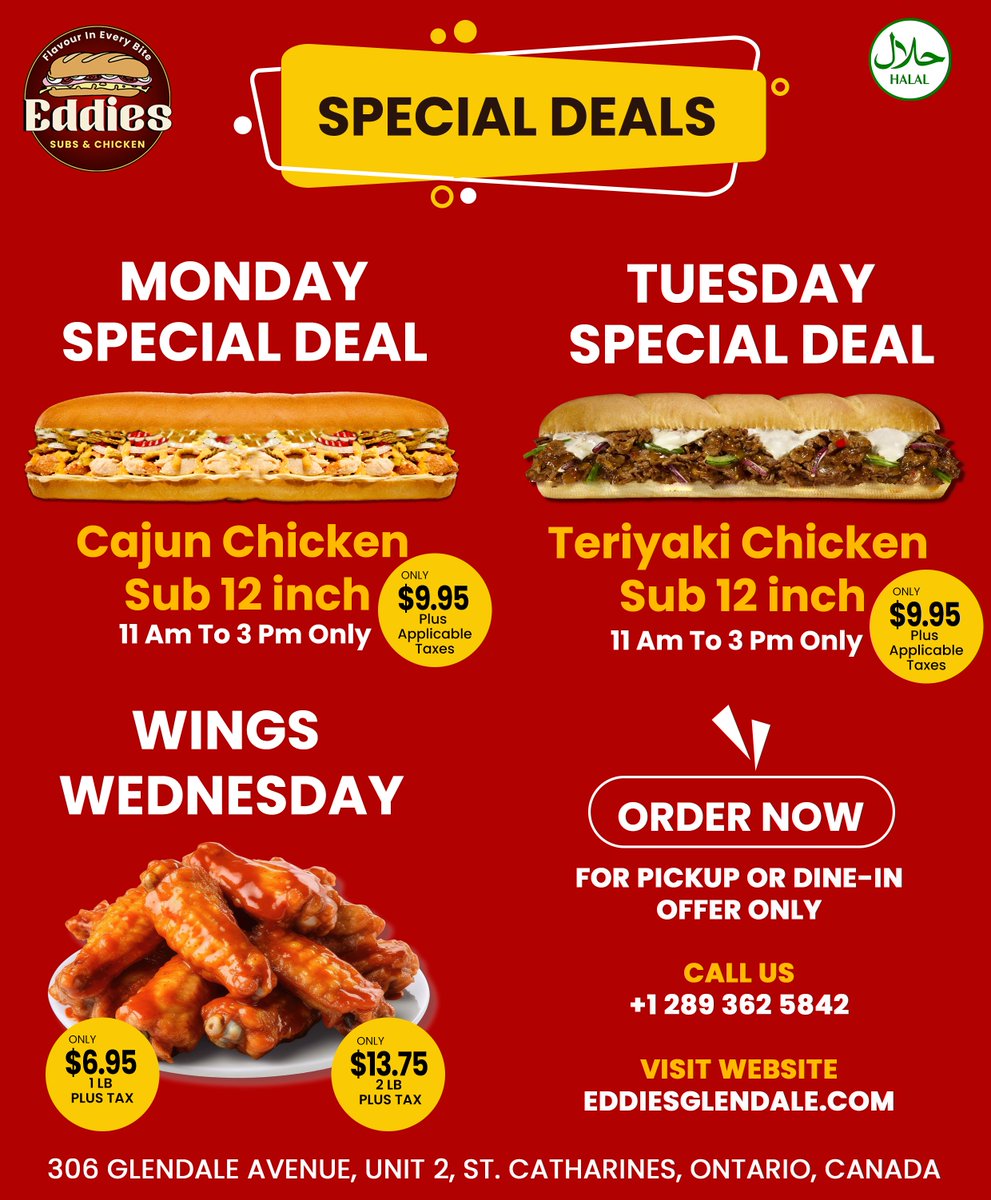 Treat yourself to
𝐖𝐄𝐄𝐊-𝐃𝐀𝐘𝐒 𝐒𝐏𝐄𝐂𝐈𝐀𝐋 𝐃𝐄𝐀𝐋𝐒:
@eddiesglendale
#Mondaydeal #tuesdaydeal #Wednesdaydeal #familydinner #enjoywithfamily #friedchicken #glutenfree #amazingoffer