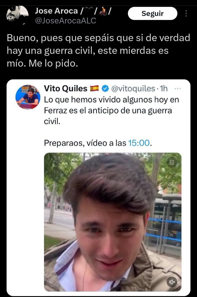 Bueno ya tenemos preparado a salir a asesinar a este tiparraco del PSOE, Jose Aroca se llama el camarada. ¿Dónde está la fiscalía que no ha actuado ya contra él?. La promesa de asesinar a una persona es MUY clara. Este tipo debe de ser detenido.