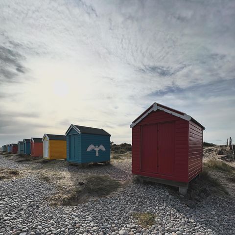 You can't help but love the colourful beach huts as you walk along some of Moray Speyside's beaches! ❤️💙💛 #EscapeYourEveryday These are at Findhorn beach and are at the start of an epic walk along our award-winning coastline. 📌 - Findhorn, Moray Speyside 📷 - highexemma (IG)