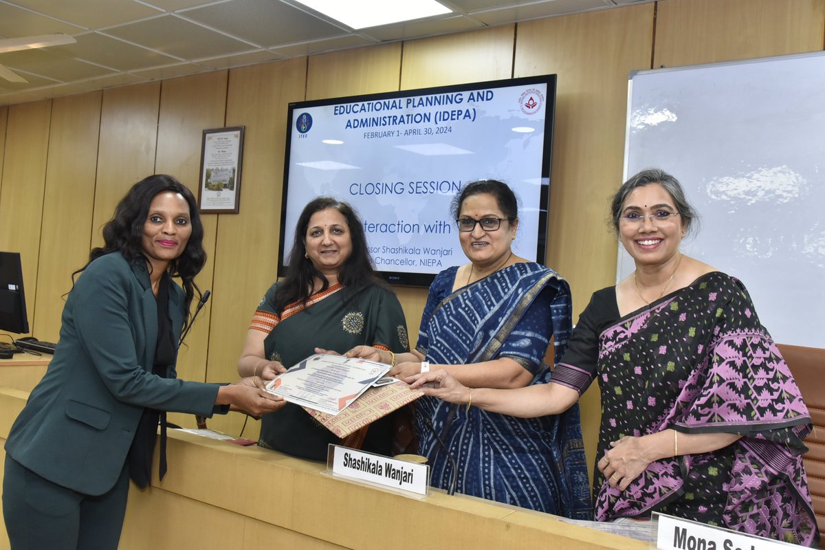 #NIEPA organized the closing session of Thirty Seventh #IDEPA programme under #ITEC #MEA. The three months course work was concluded and Professor Shashikala Wanjari, VC, NIEPA delivered the Valedictory Address to the Trainees of the IDEPA programme from fifteen countries.
