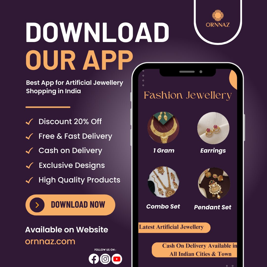 Buy Latest Design #fashionjewellery for Traditional Function #antiquejewellery for Women

Download the Android App play.google.com/store/apps/det…

visit our site ornnaz.com

#OrnnazArtificialJewellery
#artificialjewellery
#onlineshopping
#jewellerydesign
#indianjewellery