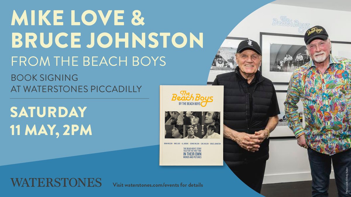 Join us at @WaterstonesPicc with @MikeLoveOFCL and Bruce Johnston of The Beach Boys as we celebrate the release of the first official, ultimate chronicle of one of the world’s greatest bands - details here: bit.ly/4bg1eiF @TheBeachBoys