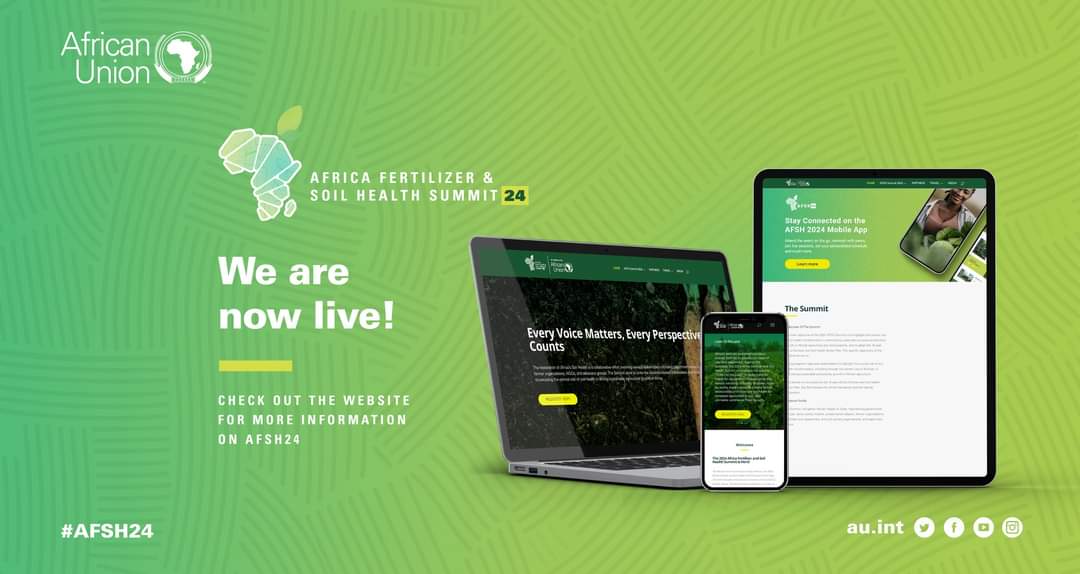 Introducing the official website of the Africa Fertilizer and Soil Health Summit 2024. Visit afshsummit.com to explore insights, join the conversation, and be part of the soil health revolution!
 #AFSH24
 #SoilHealth 
#Listentotheland
#Agenda2063