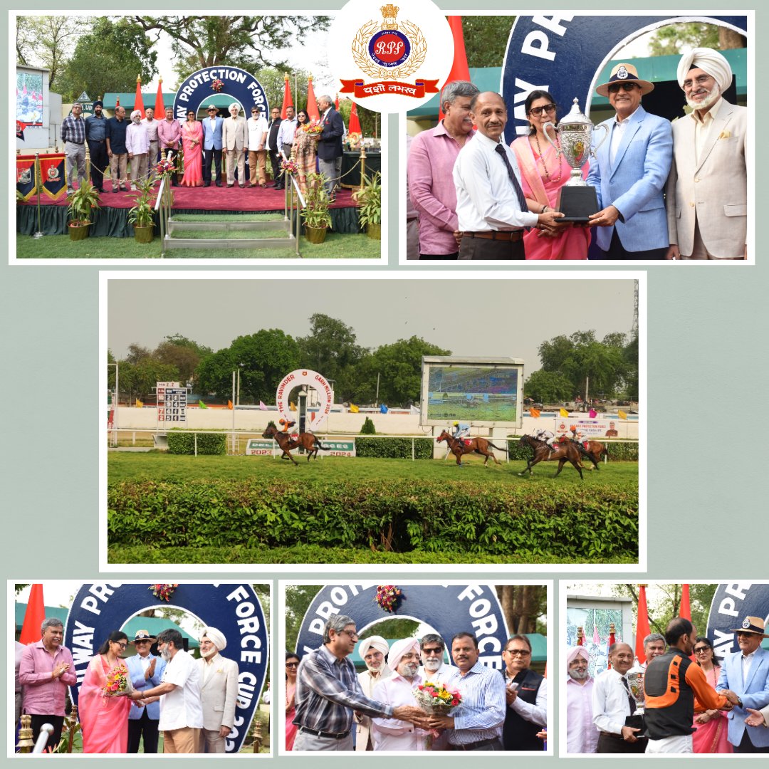 #DelhiRaceClub witnessed the thrilling race for the “RAILWAY PROTECTION FORCE CUP” #DG_RPF @ManojYadava_IPS presented the cup to the champion #TantalizingStar amid cheers from the enthralled spectators. #RailwayProtectionForceCup @RailMinIndia