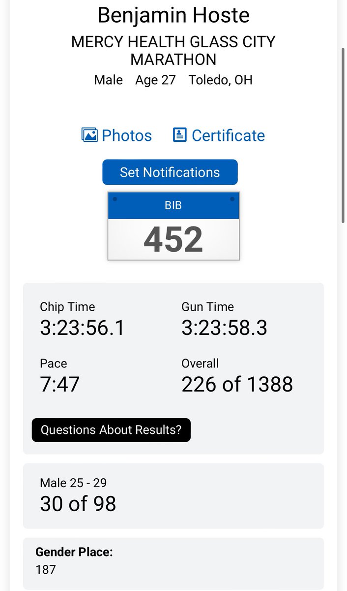 Ben Hoste, MD (@hosteben) on Twitter photo A very humid and rainy Glass City Marathon morning yesterday but was able to come away with a 25 minute PR! A great way to cap off the last 5 years in Toledo. Thrilled to be heading to Chicago and <a href="/NorthwesternPMR/">NU Physical Medicine and Rehabilitation</a> very soon ๐๐ฝ A very humid and rainy Glass City Marathon morning yesterday but was able to come away with a 25 minute PR! A great way to cap off the last 5 years in Toledo. Thrilled to be heading to Chicago and <a href="/NorthwesternPMR/">NU Physical Medicine and Rehabilitation</a> very soon ๐๐ฝ