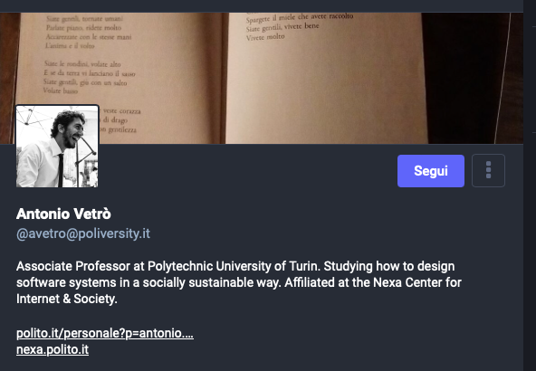 Antonio Vetrò ( Mastodon: avetro@poliversity.it) tweet media