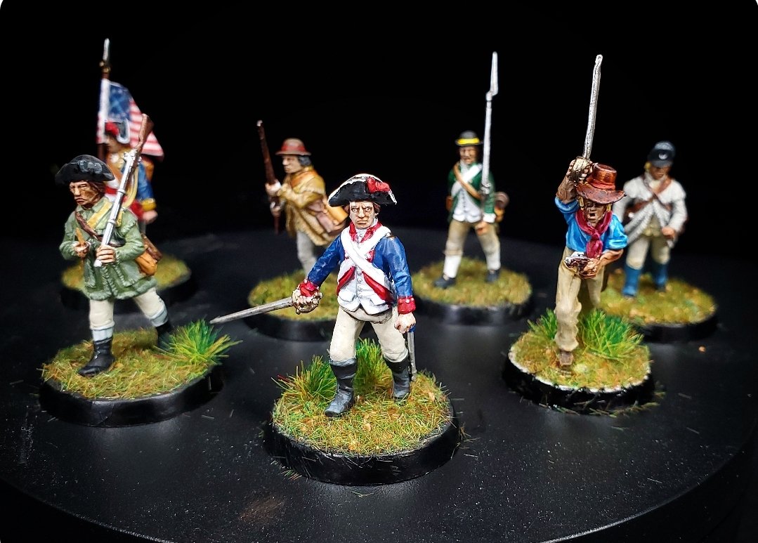 Finished my #SilverBayonet warband! I went with an American unit (playing British rules). 

#miniaturepainting #Perryminis #miniatures #wargaming #warhammer