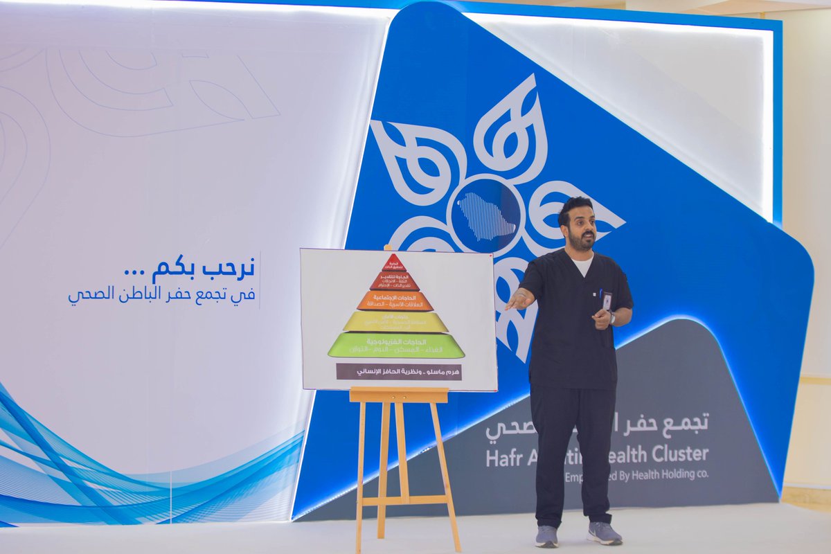 HBHCluster's tweet photo. تغطية | 📸  
#تجمع_حفرالباطن_الصحي يقيم اللقاء السادس والثلاثون لـ #محور_التواصل لمنسوبي التجمع ، والذي يستضيف هذا الأسبوع اخصائي أول : صباح بن تريحيب الحربي وذلك في بهو التجمع. https://t.co/0gte8R8TMP