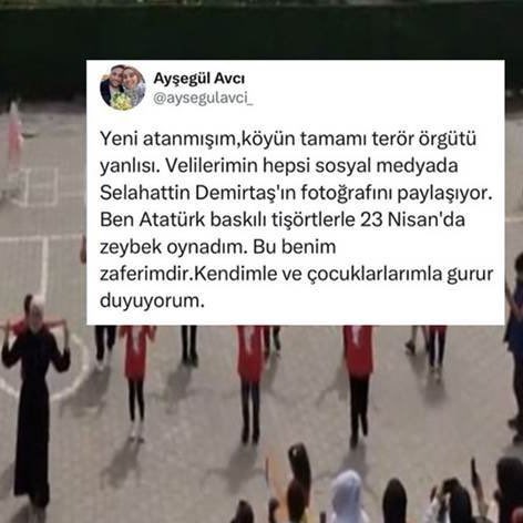 🔥23 Nisan'da öğrencilerine Atatürk baskılı tişörtler giydiren öğretmen Ayşegül Avcı açığa alındı.