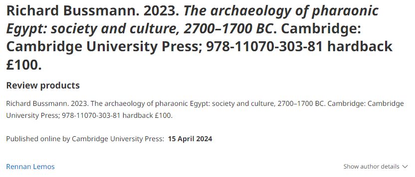 'Bussmann's perspective on the available Egyptian evidence incorporates all the people that contributed to building and shaping society. This allows Egyptian archaeology to contribute original perspectives to how people experience state societies.' 2/2 ✍️ @lemossrennan