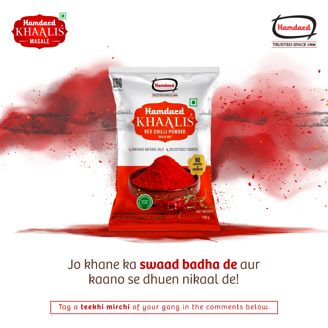 Get going people, tag all your teekhi mirchi in the comments below and let them know they add a Dhamakedar flavour every time they start talking.​

Order Now From MyHamdardStore.Com

#HamdardSpice #HamdardKhaalisSpices #AuthenticFood #CulinaryExperience #Redchillipowder