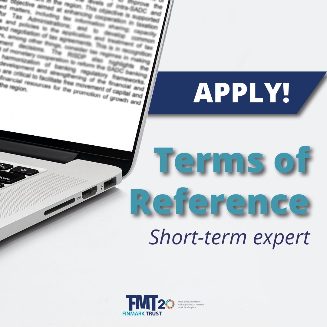 Finmarktrust's tweet image. 🔍Call for Research House
We’re seeking a research house/company with relevant experience and expertise to conduct the FinScope Consumer Botswana 2024 Survey. For the scope of work, read the #termsofreference here: finmark.org.za/TOR/Terms_of_R…

Apply by 10 May 2024.