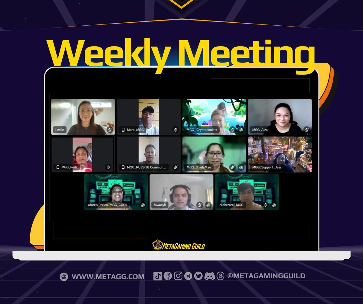 💻 Weekly Meeting Wrapping up April strong and diving into May headfirst! 💪 Stay updated 📲 linktr.ee/_mgg_ #MGG #MetaGamingGuild #MetaSagaWarriors #team #weeklymeeting