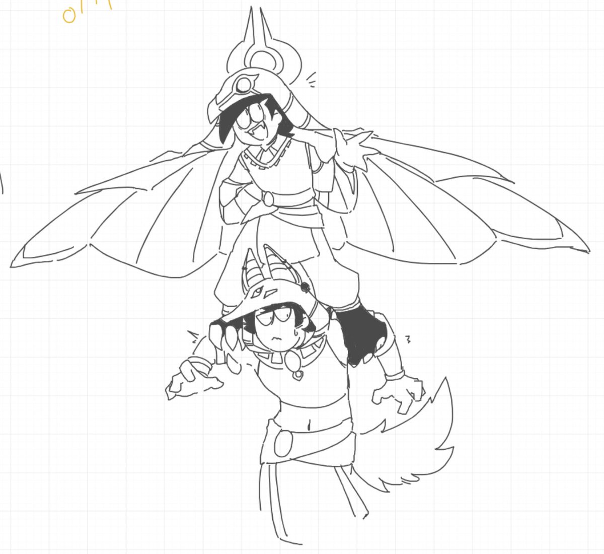 ohh btw also doodle this xd Streber just wanted to take him flying

#SpookyMonthAU #spookymonth