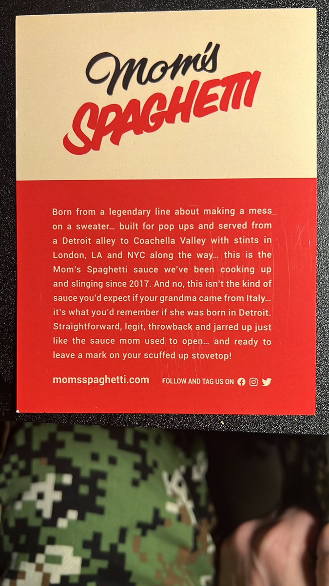 rich_diddy's tweet photo. Look what im having for dinner tonight!! #momspaghetti https://t.co/oKLMsQ939N