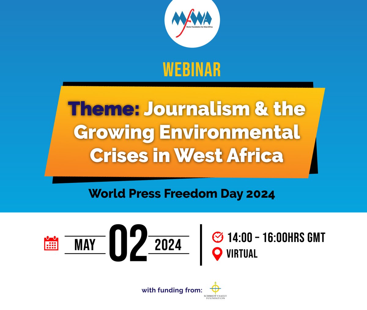 In commemorating #WPFD24, we are bringing together experienced journalists and activists to deliberate on the challenges confronting environmental journalism in West Africa and make recommendations to improve it. 👉🏿 Register to participate here: us06web.zoom.us/.../reg.../WN_…