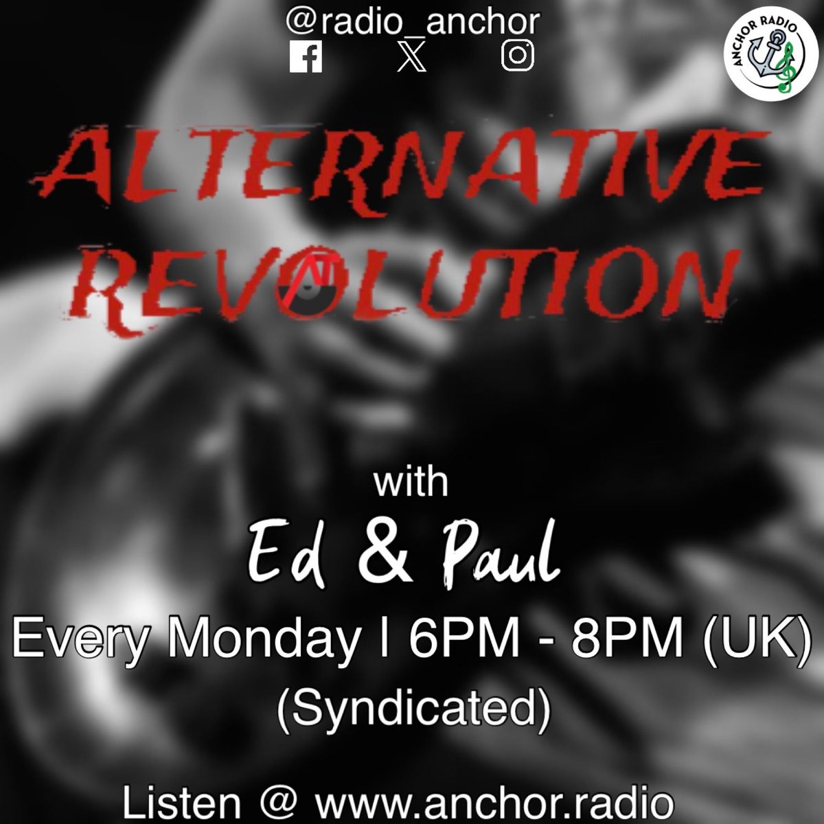 Alternative Revolution is live at 6pm tonight on anchor.radio. Usual banter between me & Ed, along with some of the best new releases, including tracks from @deafdeafdeaff, @DimImagery, @cuspband_ , @xhumaninterestx, @slatecaban, @Mewnband, @LeAccidentGroup & many more