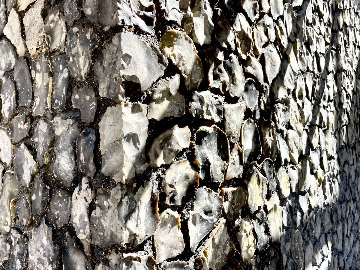 Is that a shadow I see? #feelslikefirstdayofspring #flint #shadow #spring#sunlight #hertfordshire #flintquoins#knappedflint#flintknapping #flintknapper #flintwall #flintwork 
#architecture #flintstone#heritagecrafts #heritageskills #traditionalcraft #lime #limework #mortar #wall