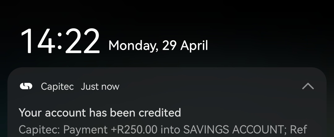 @Aubrey_Senyolo Thank you very much bhuti omkhulu I've received the payment 🎉🎊🎉🎊❤️