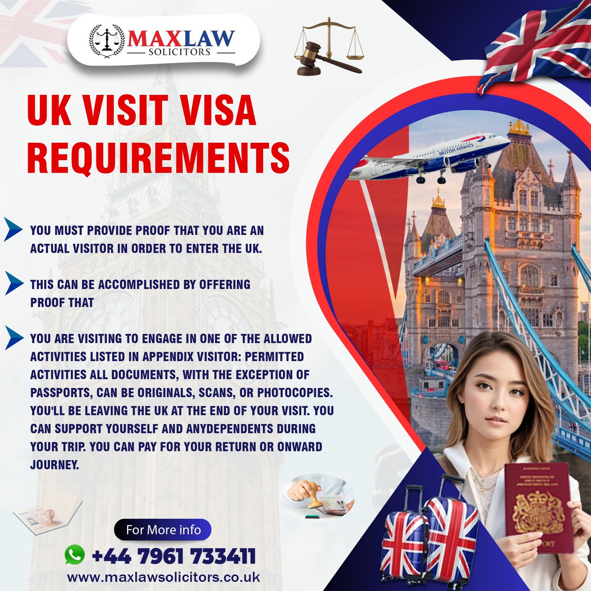 For more info.
Call Us/+447961733411
Sa@Maxlawsolicitors.co.uk.
Visit: lnkd.in/ej5xy8KD
#ukvisa #immigration #visaconsultantsultants #skilledworker #Scaleupvisa #visitvisa #solicitors #visitvisa #asylum #uklaw #ukvisitorvisa #ukspousevisa #HealthCareVisa #maxlawsolicitors