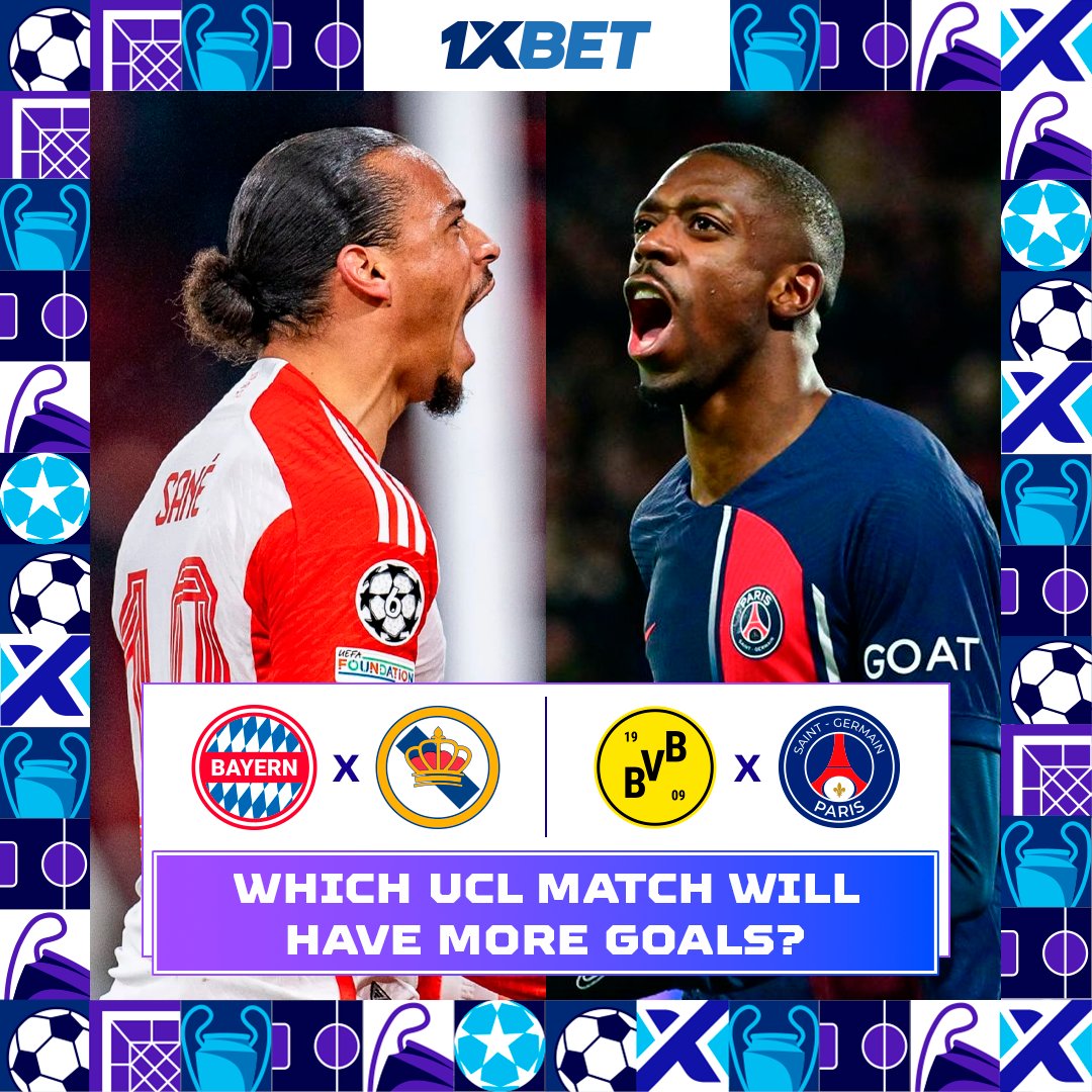 #UCL semi-finals are on the way ⚔️ 🇩🇪 Bayern Munich - Real Madrid 🇪🇸 🇩🇪 Borussia Dortmund - PSG 🇫🇷 Share your predictions about where you think more goals will be scored and we'll give away 1⃣ promo code among the correct answers 👇