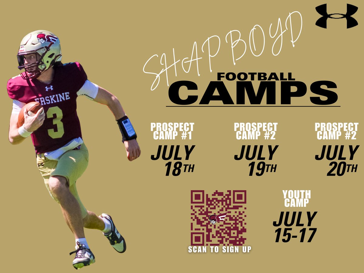 🚨 Don’t miss out on camp! Sign up 𝙣𝙤𝙬 to secure your spot‼️ 🔗:erskinefootballcamps.com #TakeFlight | #FleetFB