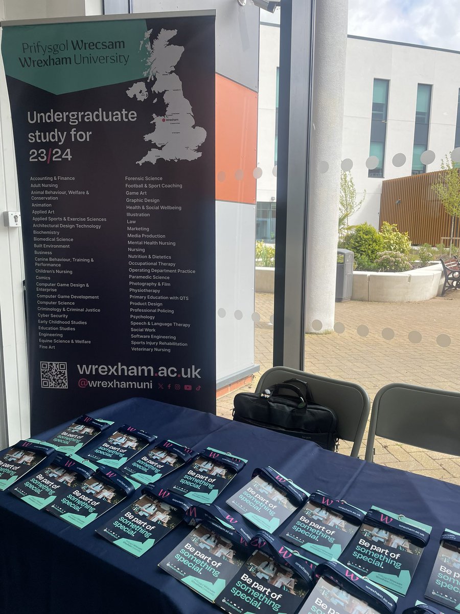 Destination today @NSCGStafford raising the profile of @WrexhamUni #wrexham #highereducation #degrees